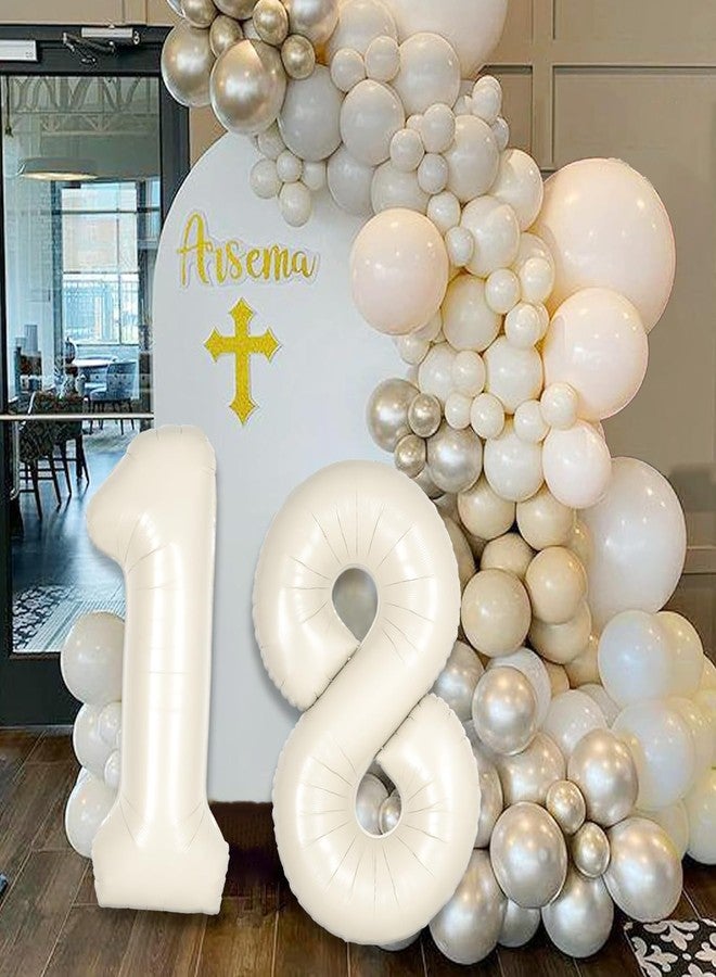Florisland Cream White Number 13 31 Balloon for First Birthday Decorations,40 inch Huge Beige 13th 31th Birthday Balloons Foil 13 Balloon Birthday Party Decor, Anniversary, Party Favors, Supplies - Image 3